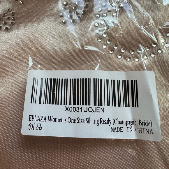 Satin Bride Robe with Rhinestone Detail - Picture 4 of 5